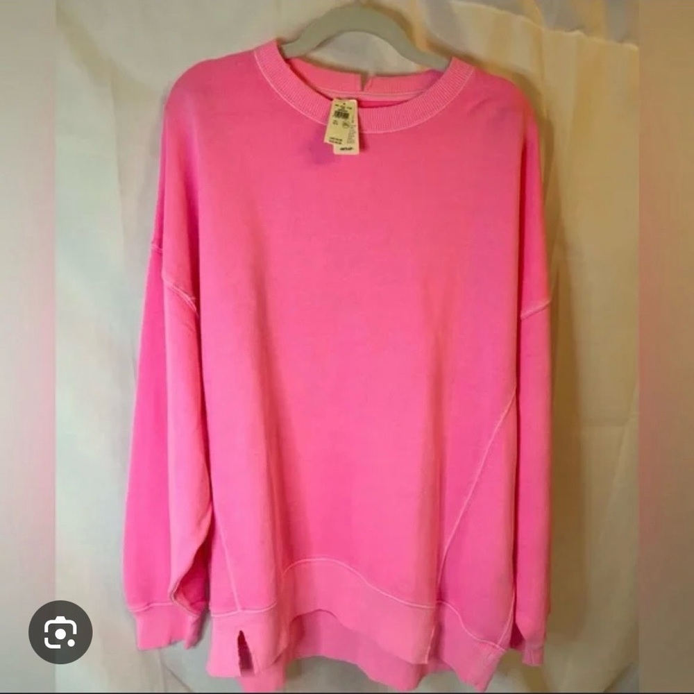 aerie Pink Oversized Crewneck Sweatshirt